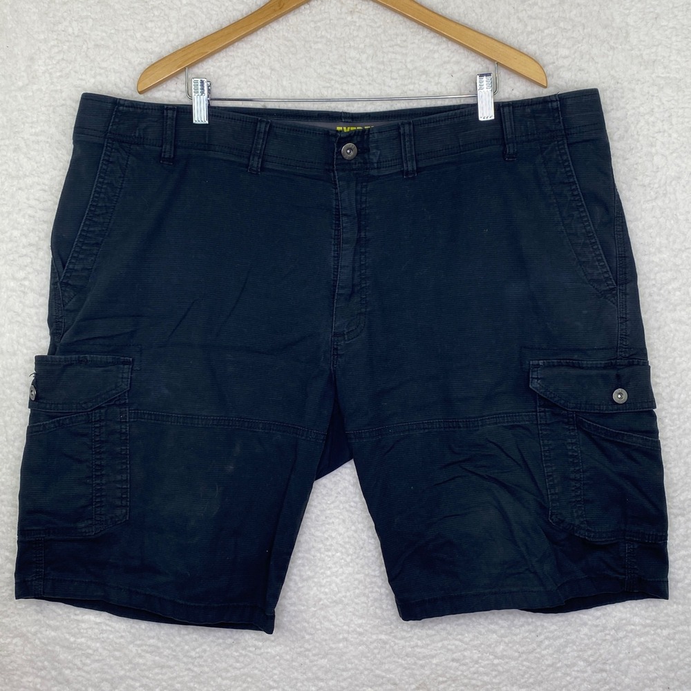 Lee‎ Dungarees Wyoming Cargo Shorts Mens 46 Black Ripstop Utility Pockets Cotton